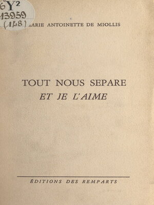 cover image of Tout nous sépare et je l'aime